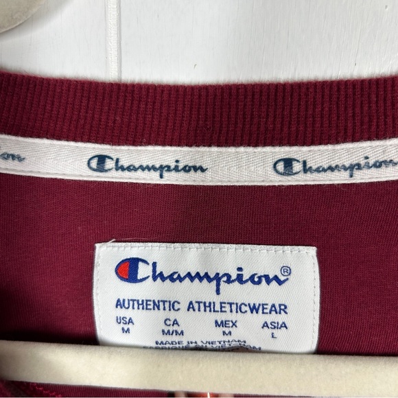 Champion Magenta Tie Dye Long Sleeve Cropped Sweatshirt Medium - Picture 5 of 5